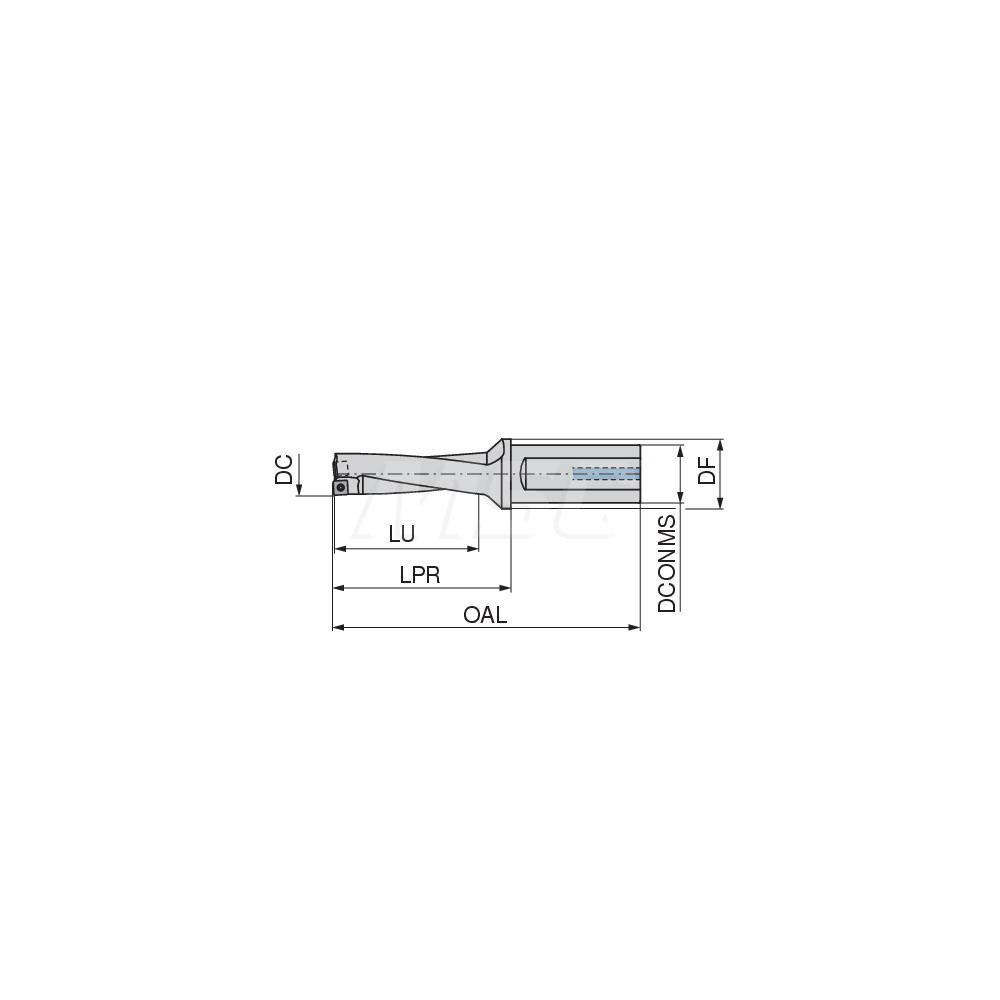Komet Indexable Insert Drill: KUBP3D285R09C32, 28.50 mm Max Dia, 87.00 mm Max Depth, 3xD, 32.00 mm Shank Dia - 1087328503