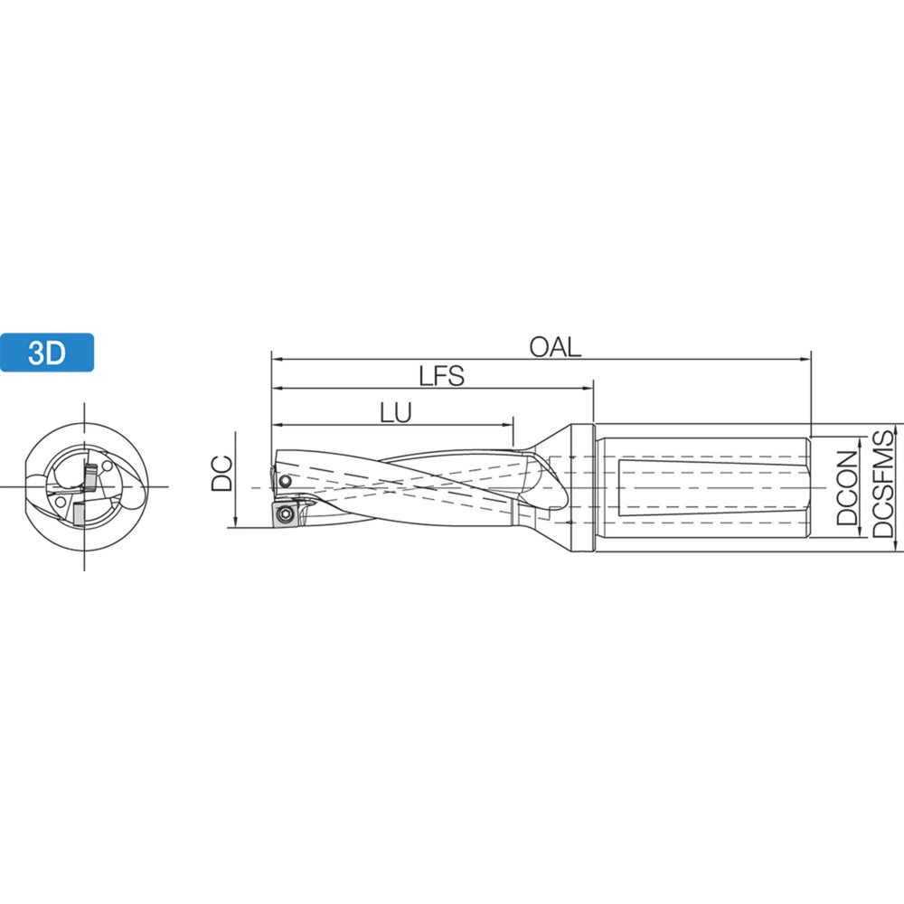 Kyocera Indexable Insert Drill: S32DRV270M309, 27.00 mm Max Dia, 81.00 mm Max Depth, 3xD, 32.00 mm Shank Dia - THD11669