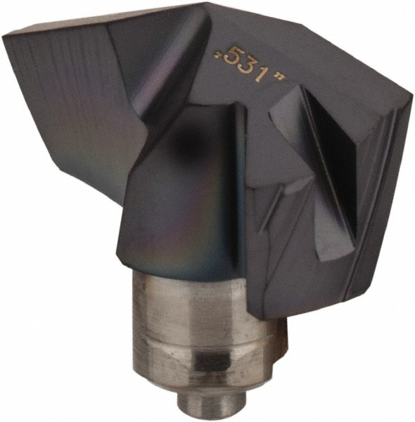 Iscar Replaceable-Tip Drill: 13.5 to 13.9 mm Dia, 43.41 mm Max Depth, 16 mm Flatted Shank - 3335695
