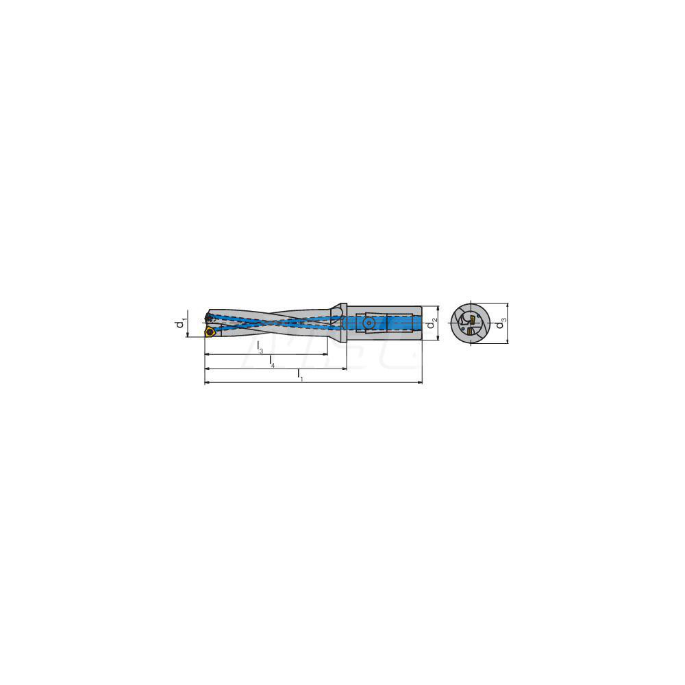 Komet Indexable Insert Drill: KUBT4D220R04K25, 22.00 mm Max Dia, 88.00 mm Max Depth, 4xD, 25.00 mm Shank Dia - 1089422012
