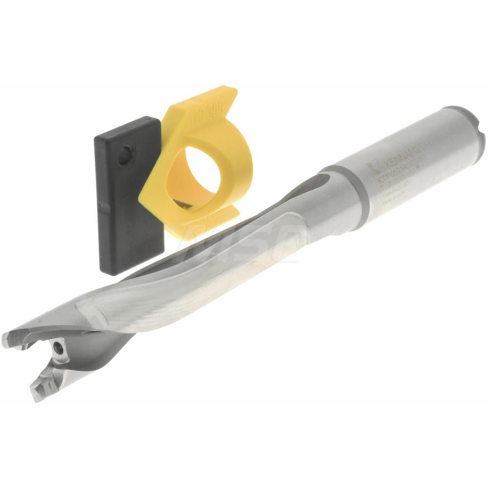 Kennametal Replaceable-Tip Drill: 15 to 15.99 mm Dia, 80.01 mm Max Depth, 15.88 mm Straight-Cylindrical Shank - 2250689