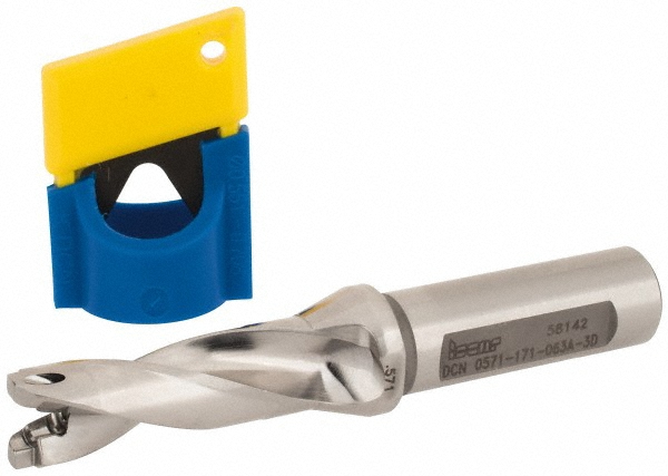 Ingersoll Cutting Tools Replaceable-Tip Drill: 0.3937 to 0.4094" Dia, 1.18" Max Depth, 5/8" Weldon Flat Shank - 6181389