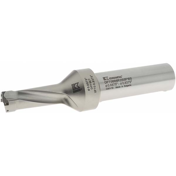 Iscar Indexable Insert Drill: DR0875-1750-100-07-2, 7/8" Max Dia, 1-3/4" Max Depth, 2xD, 1" Shank Dia - 3201394