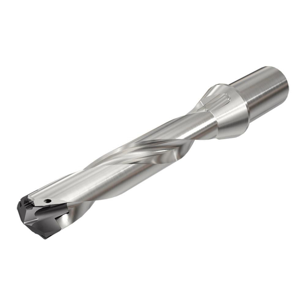 Iscar Replaceable-Tip Drill: 1.142 to 1.177" Dia, 5.92" Max Depth, 1-1/4" Straight-Cylindrical Shank - 3203141
