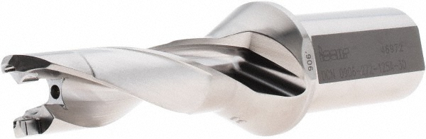 Iscar Replaceable-Tip Drill: 1.142 to 1.177" Dia, 5.92" Max Depth, 1-1/4" Straight-Cylindrical Shank - 3203141