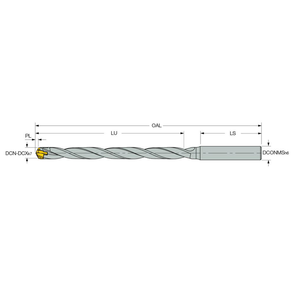 Iscar Replaceable-Tip Drill: 6.5 to 6.9 mm Dia, 79.18 mm Max Depth, 8 mm Straight-Cylindrical Shank - 3375504