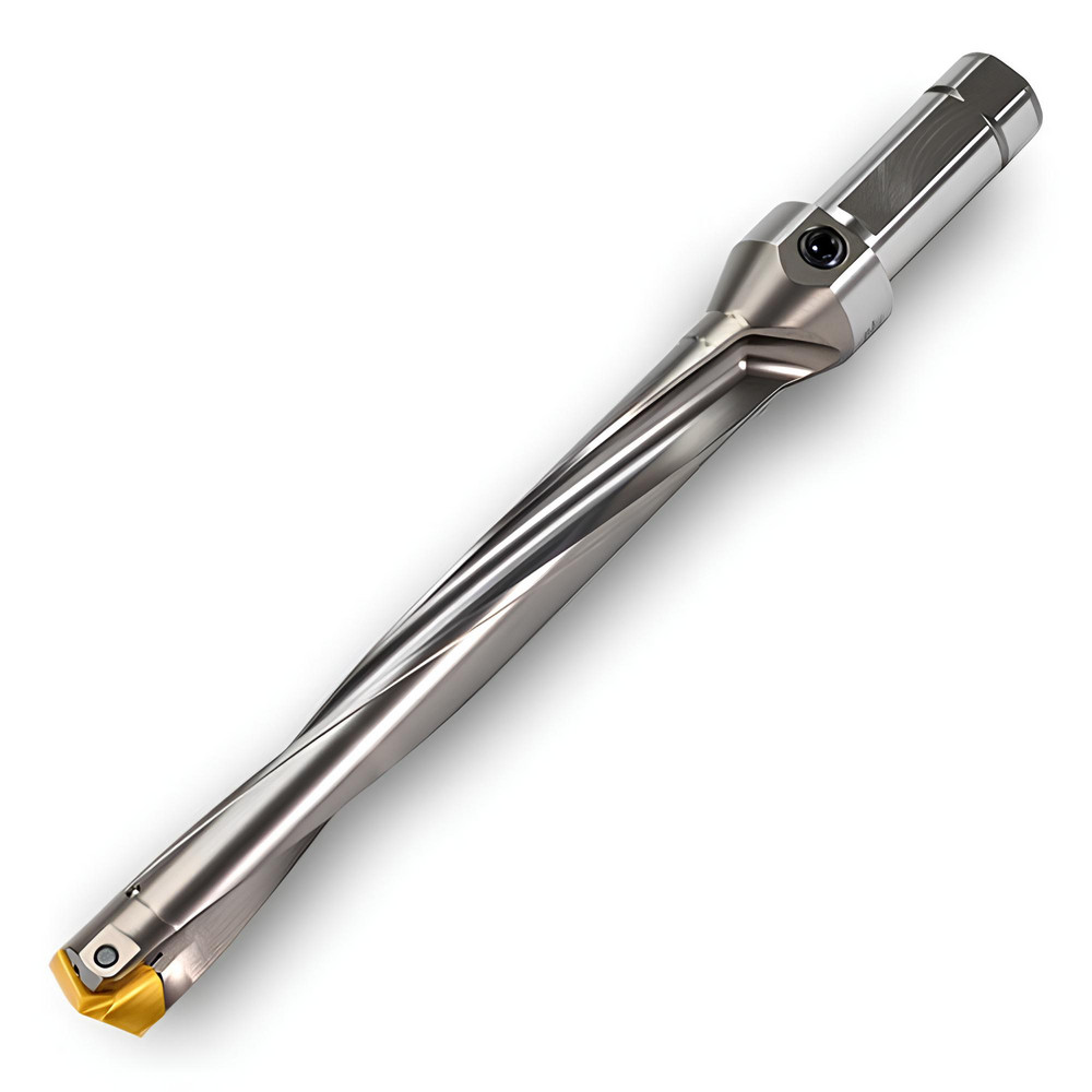 Ingersoll Cutting Tools Replaceable-Tip Drill: 1.378 to 1.4134" Dia, 4.35" Max Depth, 1-1/4" Flatted Shank - 6146018