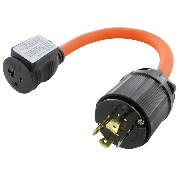 Ac Works 1.5FT 20A 4-Prong L14-20P Locking Plug to Household Outlet with 20A Breaker - L1420CB520