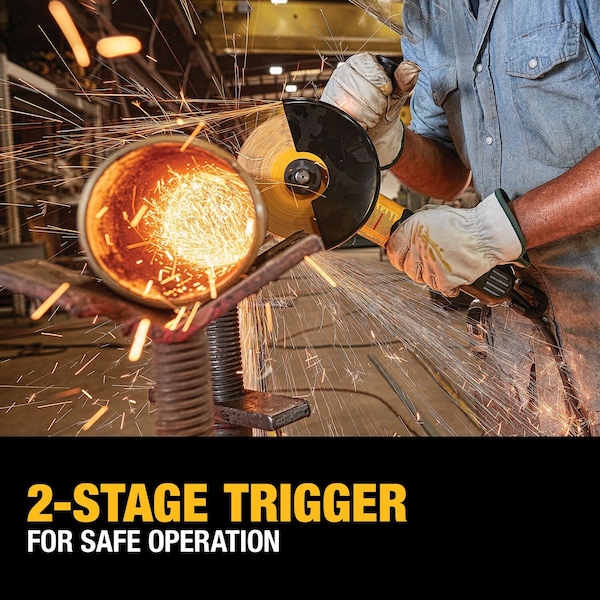 Dewalt 5 in. / 6 in. Brushless Paddle Switch Small Angle Grinder with Kickback Brake, No Lock - DWE43244N
