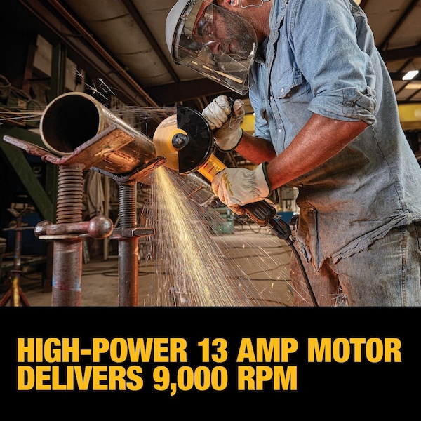 Dewalt 5 in. / 6 in. Brushless Paddle Switch Small Angle Grinder with Kickback Brake, No Lock - DWE43244N