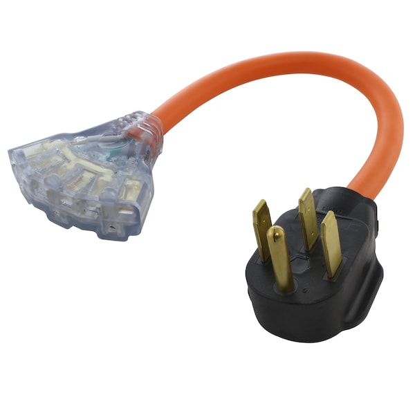 Ac Works 1.5FT 50A 4-Prong RV/Range 14-50P Plug to 3 NEMA 6-15/20 Tri-Outlets - S1450W620-018