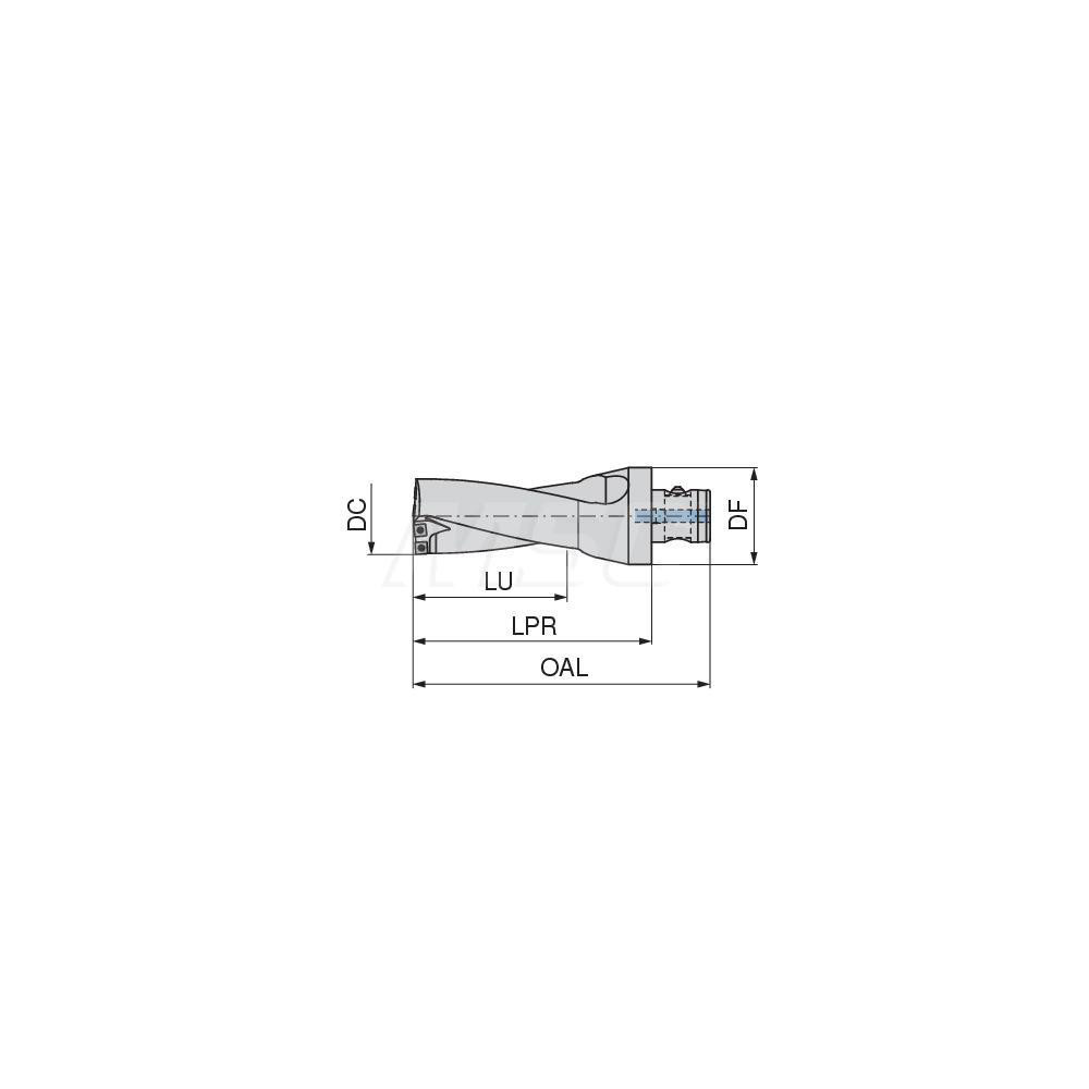 Komet Indexable Insert Drill: KUBP2D470R08ABS63, 47.00 mm Max Dia, 94.00 mm Max Depth, 2xD, 34.00 mm Shank Dia - 1087247096