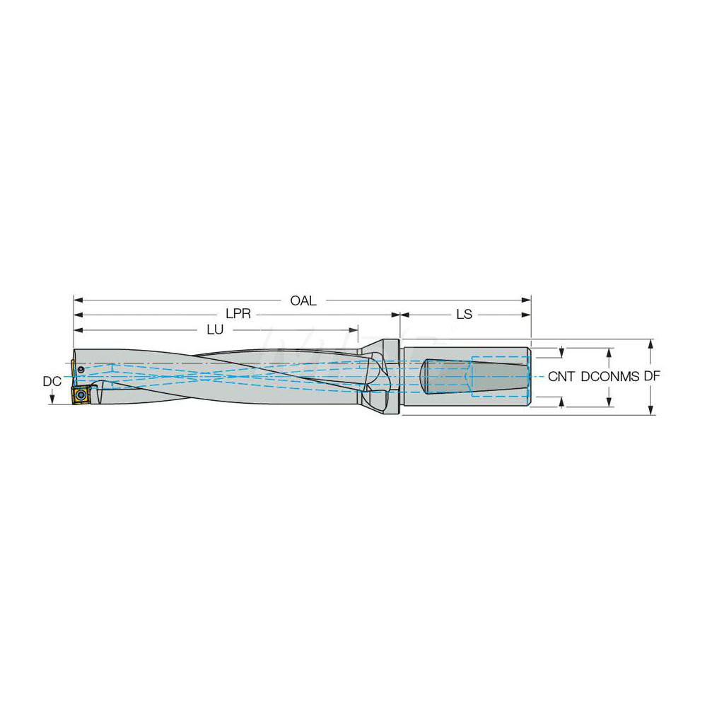 Iscar Indexable Insert Drill: DR24012025075DN, 25.50 mm Max Dia, 120.00 mm Max Depth, 5xD, 25.00 mm Shank Dia - 3202363