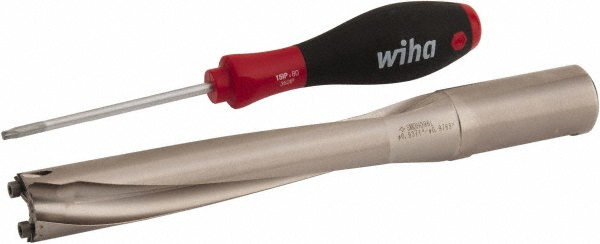 Widia Replaceable-Tip Drill: 0.7875 to 0.8267" Dia, 4.1339" Max Depth, 1" Flatted Shank - 6572231