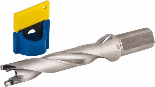 Widia Replaceable-Tip Drill: 0.7875 to 0.8267" Dia, 4.1339" Max Depth, 1" Flatted Shank - 6572231