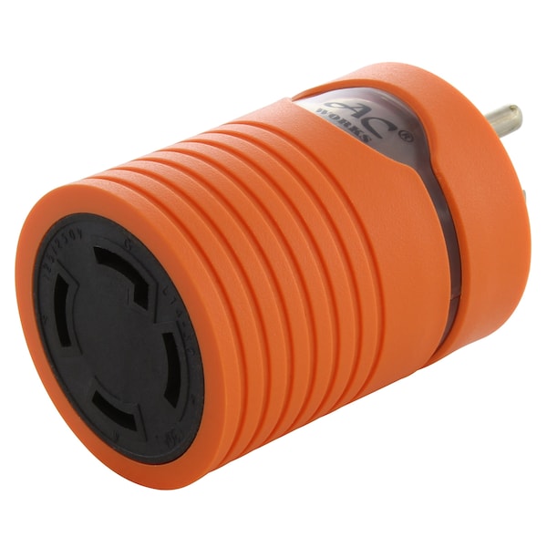 Ac Works Household Plug NEMA 5-15P to Generator 4 Prong L14-30R Two hots bridged - AD515L1430