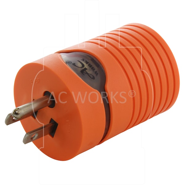 Ac Works Household Plug NEMA 5-15P to Generator 4 Prong L14-30R Two hots bridged - AD515L1430