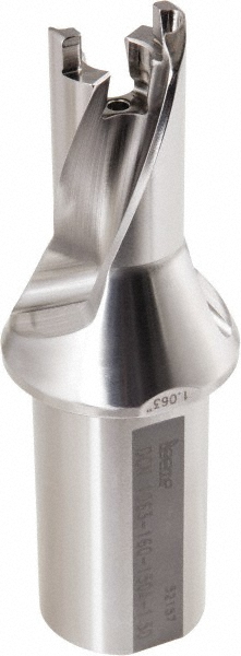 Iscar Replaceable-Tip Drill: 1.063 to 1.098" Dia, 12.94" Max Depth, 1-1/4" Straight-Cylindrical Shank - 3203559
