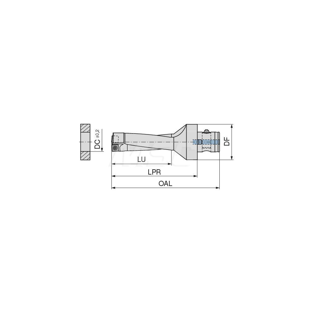 Komet Indexable Insert Drill: KUBQ2D1531R12ABS50F, 1-17/32" Max Dia, 2xD - 1587938995