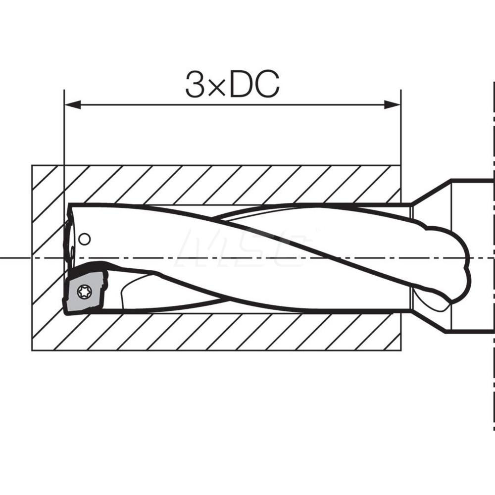 Kyocera Indexable Insert Drill: S125DRZ1375687512G, 1-3/8" Max Dia, 5xD, 1-1/4" Shank Dia - THD89015