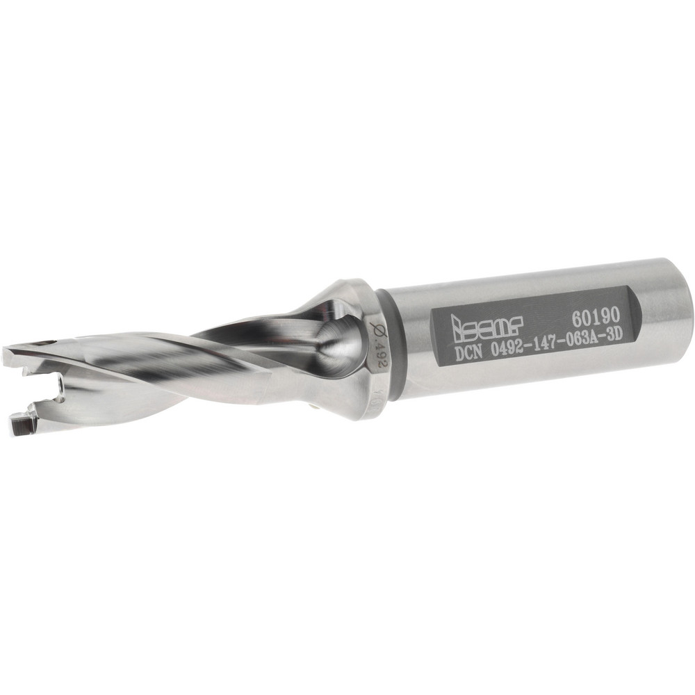 Ingersoll Cutting Tools Replaceable-Tip Drill: 0.4528 to 0.4685" Dia, 3.62" Max Depth, 5/8" Weldon Flat Shank - 6181207