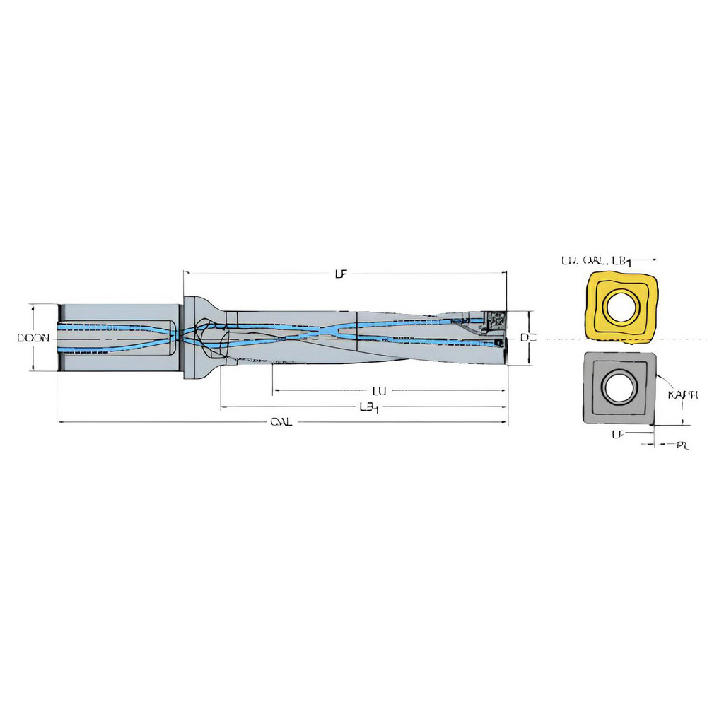 Sandvik Coromant Indexable Insert Drill: 880-D2900L32-05, 29.00 mm Max Dia, 145.48 mm Max Depth, 5xD, 32.00 mm Shank Dia - 5765642