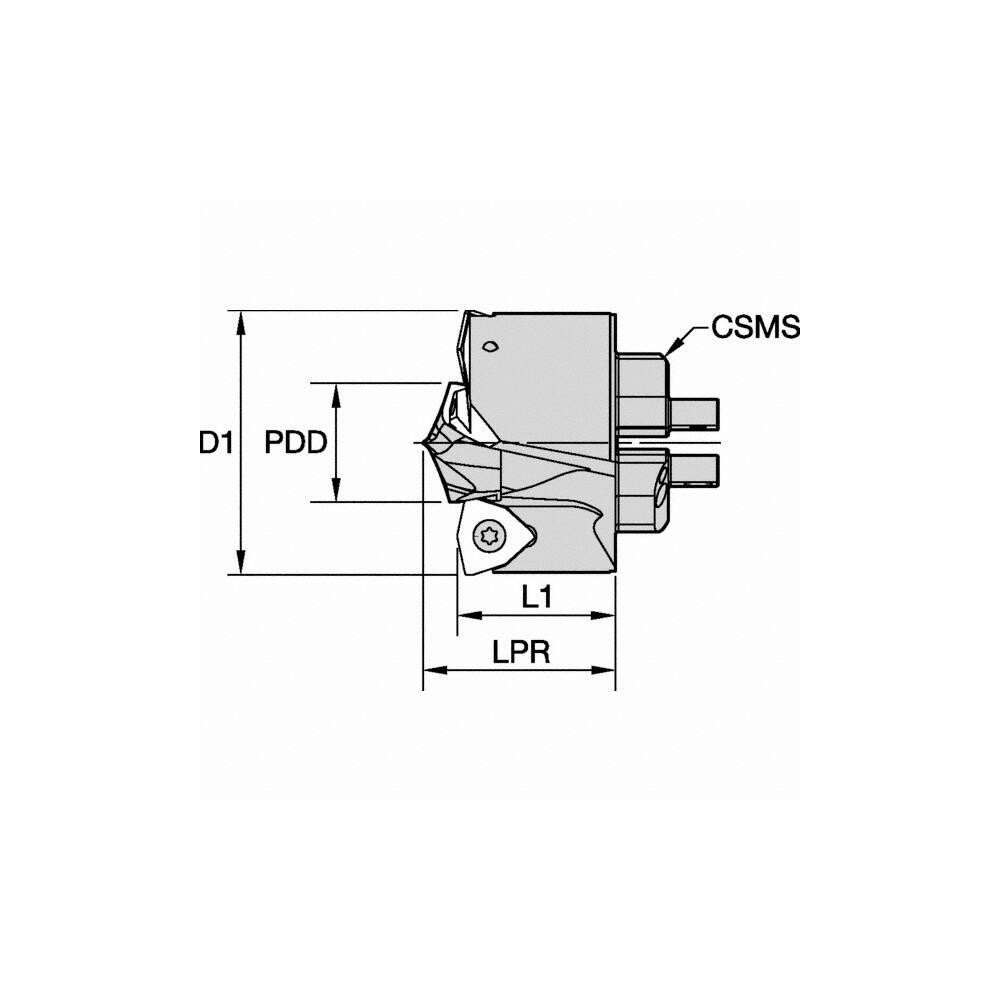 Kennametal Series KSEM Plus, Head Connection FDS45, 49mm Max Dia Pilot Insert Drill Head - 3794407
