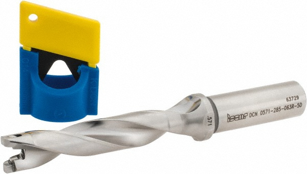 Kennametal Replaceable-Tip Drill: 14 to 14.49 mm Dia, 72.39 mm Max Depth, 14.29 mm Straight-Cylindrical Shank - 2250687