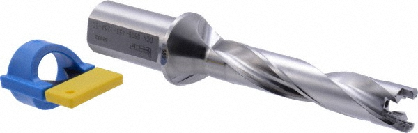Ingersoll Cutting Tools Replaceable-Tip Drill: 1.3386 to 1.374" Dia, 6.91" Max Depth, 1-1/4" Flatted Shank - 6146032