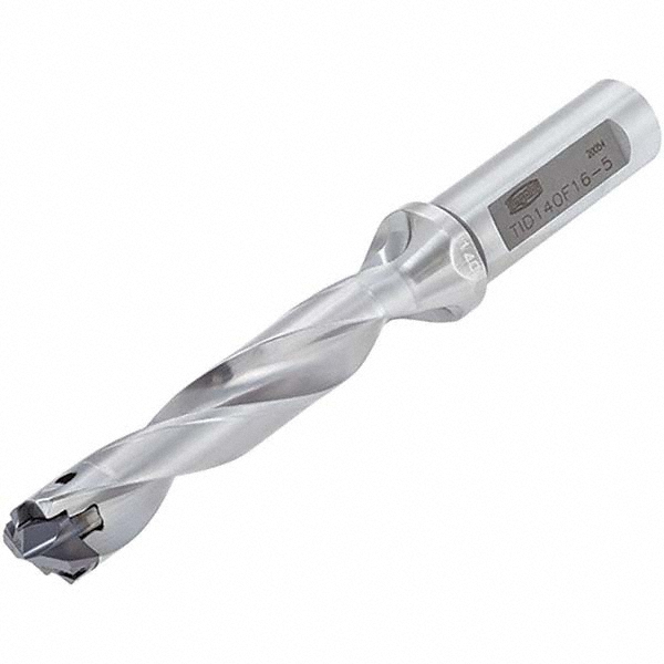 Tungaloy Replaceable-Tip Drill: 0.63 to 0.665" Dia, 1.89" Max Depth, 3/4" Weldon Flat Shank - 6706807