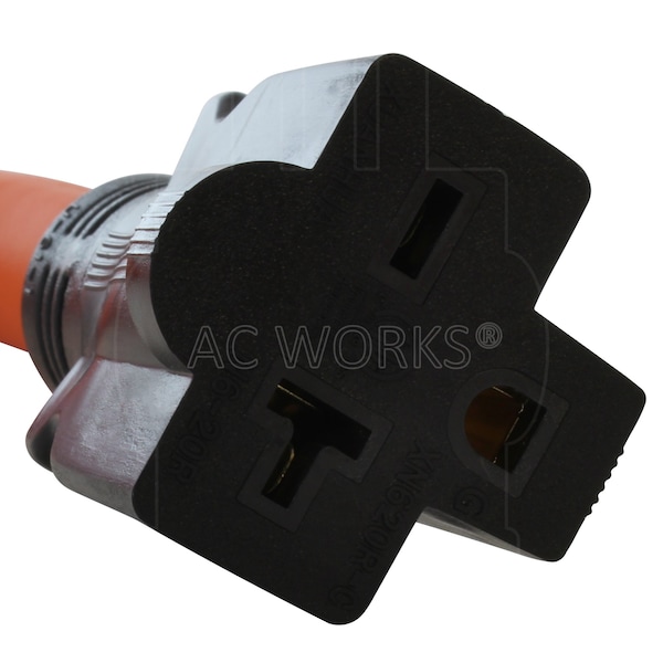 Ac Works 1FT 30A 3-Prong 6-30P Commercial HVAC Plug to 6-15/20 Outlet - S630620-012