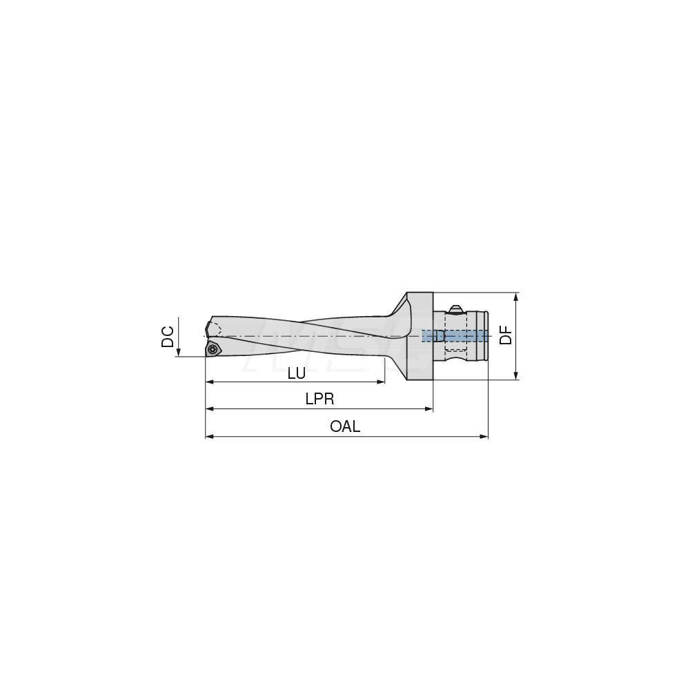 Komet Indexable Insert Drill: KUBT4D250R05ABS50, 25.00 mm Max Dia, 100.00 mm Max Depth, 4xD, 28.00 mm Shank Dia - 1089425095