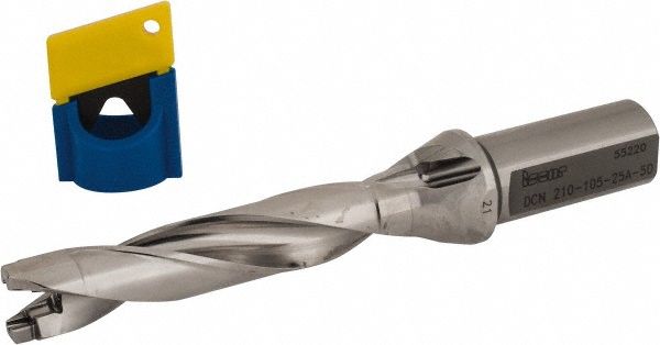 Ingersoll Cutting Tools Replaceable-Tip Drill: 21 to 21.9 mm Dia, 105 mm Max Depth, 25 mm Weldon Flat Shank - 3212832