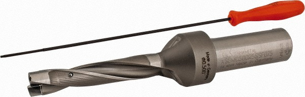 Ingersoll Cutting Tools Replaceable-Tip Drill: 21 to 21.9 mm Dia, 105 mm Max Depth, 25 mm Weldon Flat Shank - 3212832