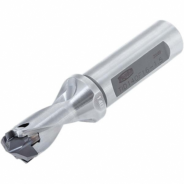 Ingersoll Cutting Tools Replaceable-Tip Drill: 7.5 to 7.9 mm Dia, 11.3 mm Max Depth, 12 mm Weldon Flat Shank - 3204533