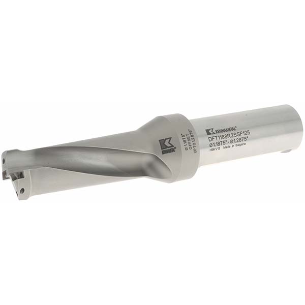 Hertel Indexable Insert Drill: HID-0.750-D4-1.000, 0.7730" Max Dia, 3.0000" Max Depth, 4xD, 1.0000" Shank Dia - 4006163