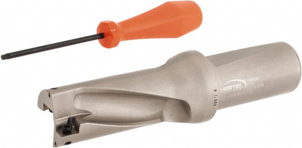 Hertel Indexable Insert Drill: HID-0.750-D4-1.000, 0.7730" Max Dia, 3.0000" Max Depth, 4xD, 1.0000" Shank Dia - 4006163
