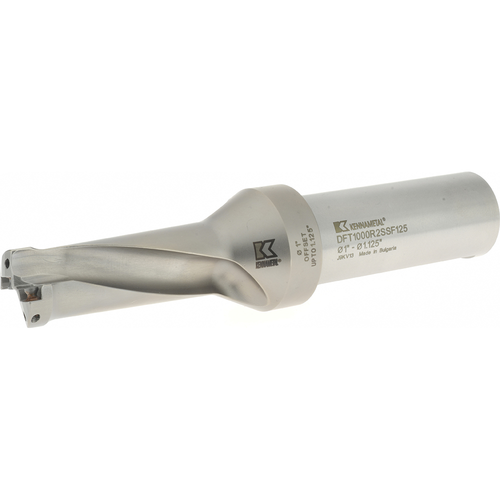 Tungaloy Indexable Insert Drill: MCTR28.58XFU31.75-25, 1-1/8" Max Dia, 25xD, 1-1/4" Shank Dia - 4853420