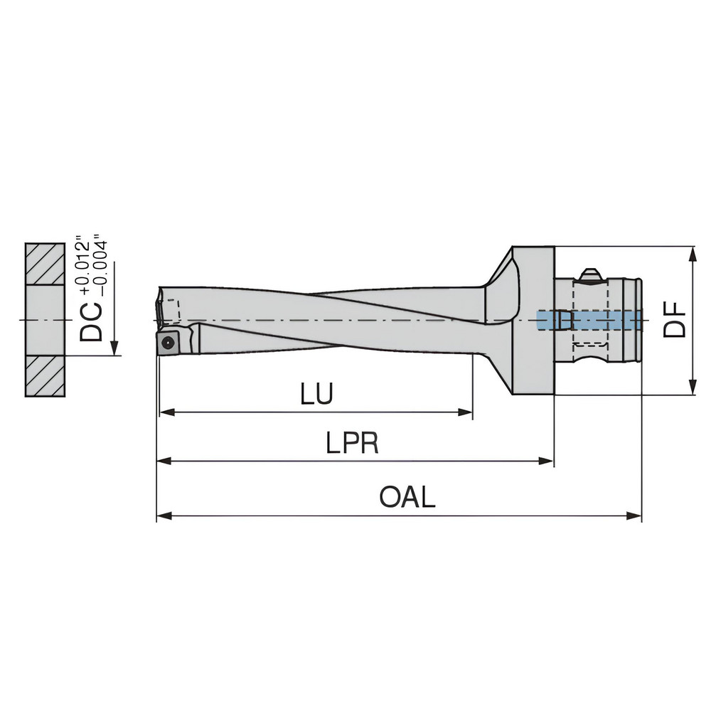 Komet Indexable Insert Drill: KUBP4D1375R11ABS63F, 1-3/8" Max Dia, 4xD - 1587434996