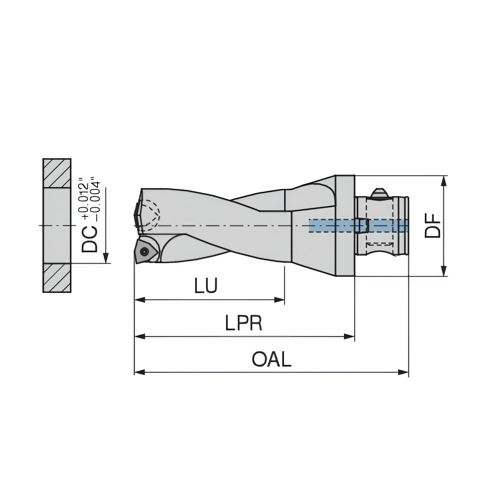 Komet Indexable Insert Drill: KUBT2D2656R10ABS80F, 2-21/32" Max Dia, 2xD - 1589267598