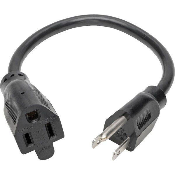 Tripp Lite Power Cord, 5-15P to 5-15R, 13A, 16AWG, 1ft - P024-001-13A