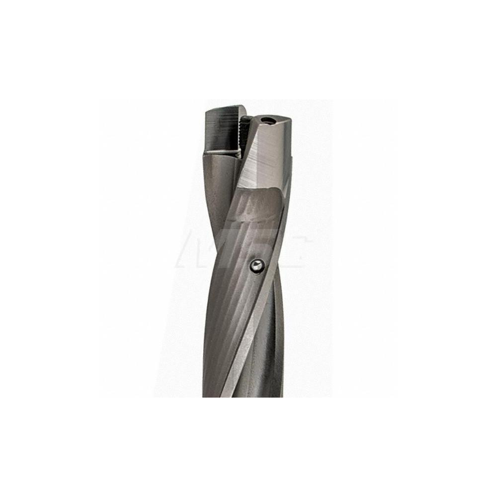 Kennametal Replaceable-Tip Drill: 12.7 to 13.2 mm Dia, 63.5 mm Max Depth, 19.05 mm Weldon Flat Shank - 1785284