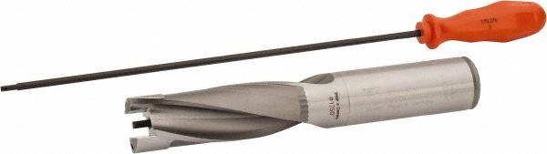 Kennametal Replaceable-Tip Drill: 31.75 to 32 mm Dia, 160 mm Max Depth, 31.75 mm Weldon Flat Shank - 1505196