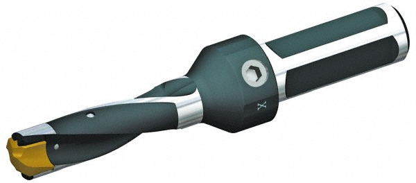 Kennametal Replaceable-Tip Drill: 31.75 to 32 mm Dia, 160 mm Max Depth, 31.75 mm Weldon Flat Shank - 1505196