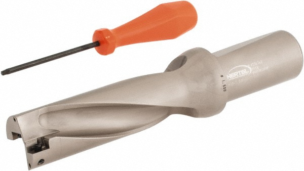 Guhring Replaceable-Tip Drill: 0.925 to 0.944" Dia, 124.5 mm Max Depth, 1" Shank - 9041080235050