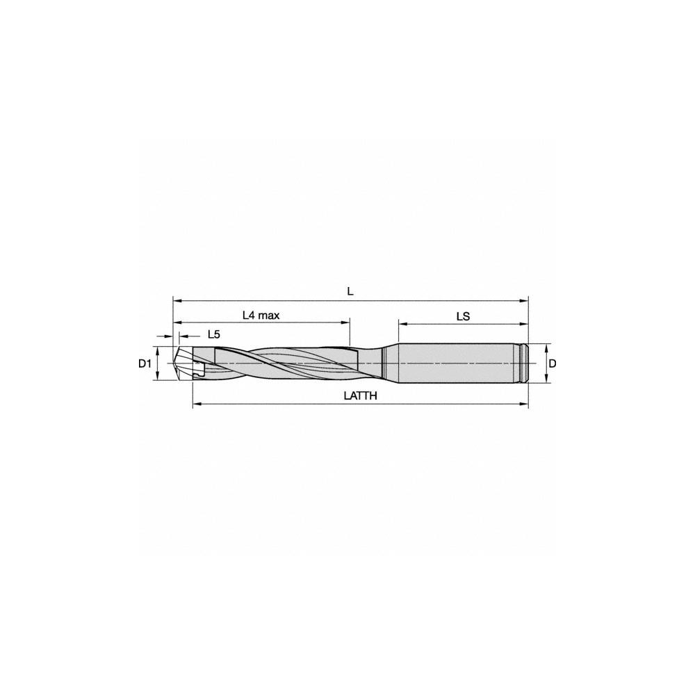 Kennametal Replaceable-Tip Drill: Straight Shank, 10.00 mm Shank Dia - 6389394