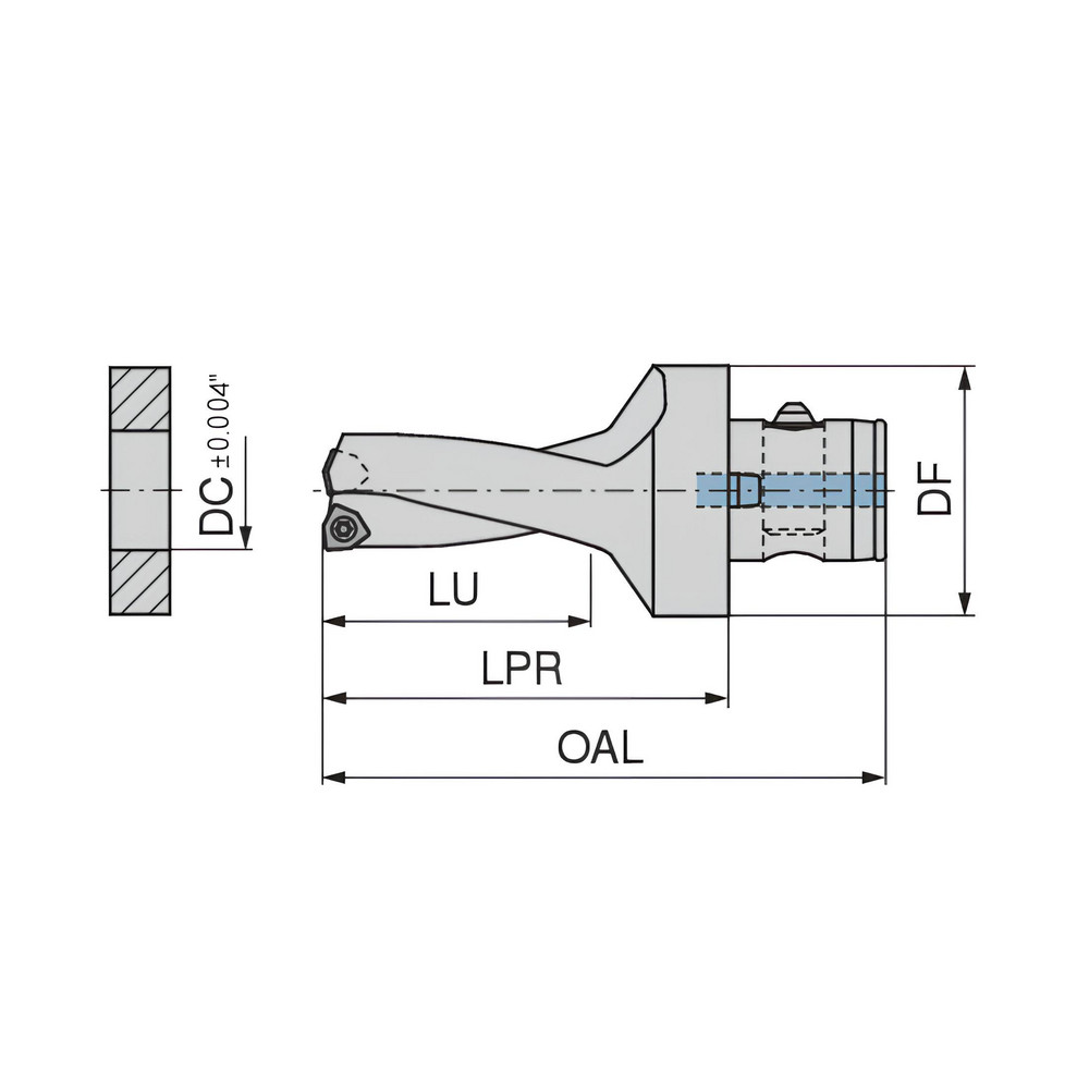 Komet Indexable Insert Drill: KUBTU2D1469R06ABS50F, 1-15/32" Max Dia, 2xD - 1589237395