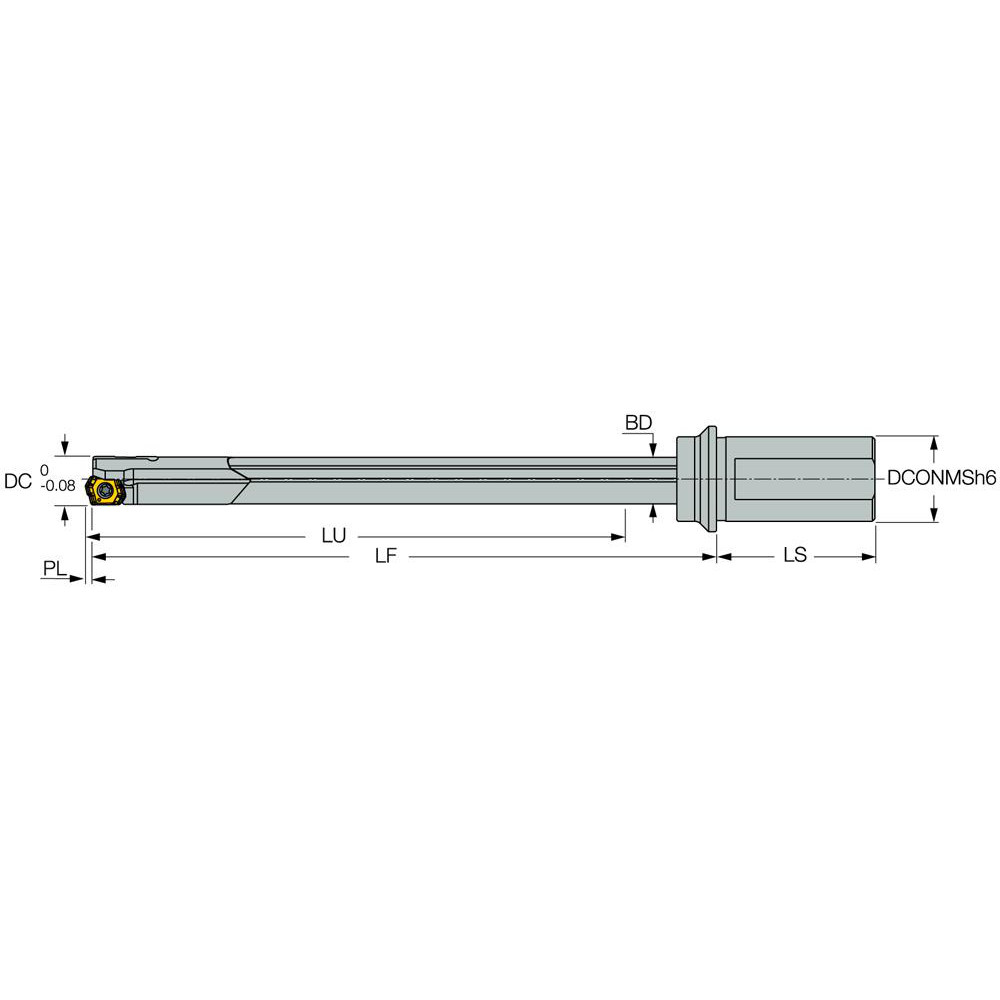 Tungaloy Indexable Insert Drill: MCTR12.50XM20-25, 12.50 mm Max Dia, 326.80 mm Max Depth, 25xD, 20.00 mm Shank Dia - 4848054