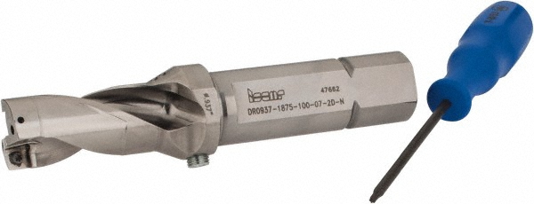 Kyocera Indexable Insert Drill: DR1469, 1-15/32" Max Dia, 2-3/4" Max Depth, 2xD, 1" Shank Dia - OTM86230
