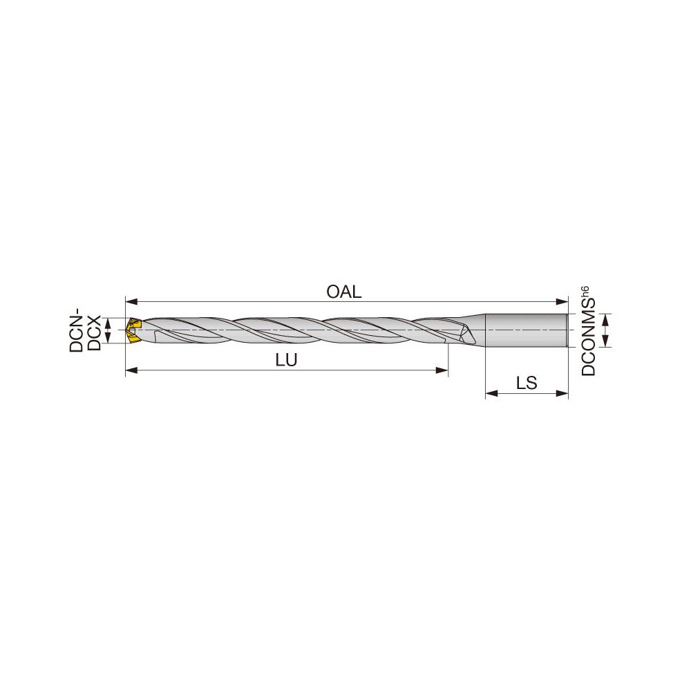 Tungaloy Replaceable-Tip Drill: 8.5 to 8.9 mm Dia, 104 mm Max Depth, 12 mm Straight-Cylindrical Shank - 6785548
